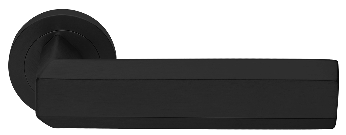Ручка дверная HARMONY R2 NERO раздельная на круглой розетке, цвет - черный фото купить Казань