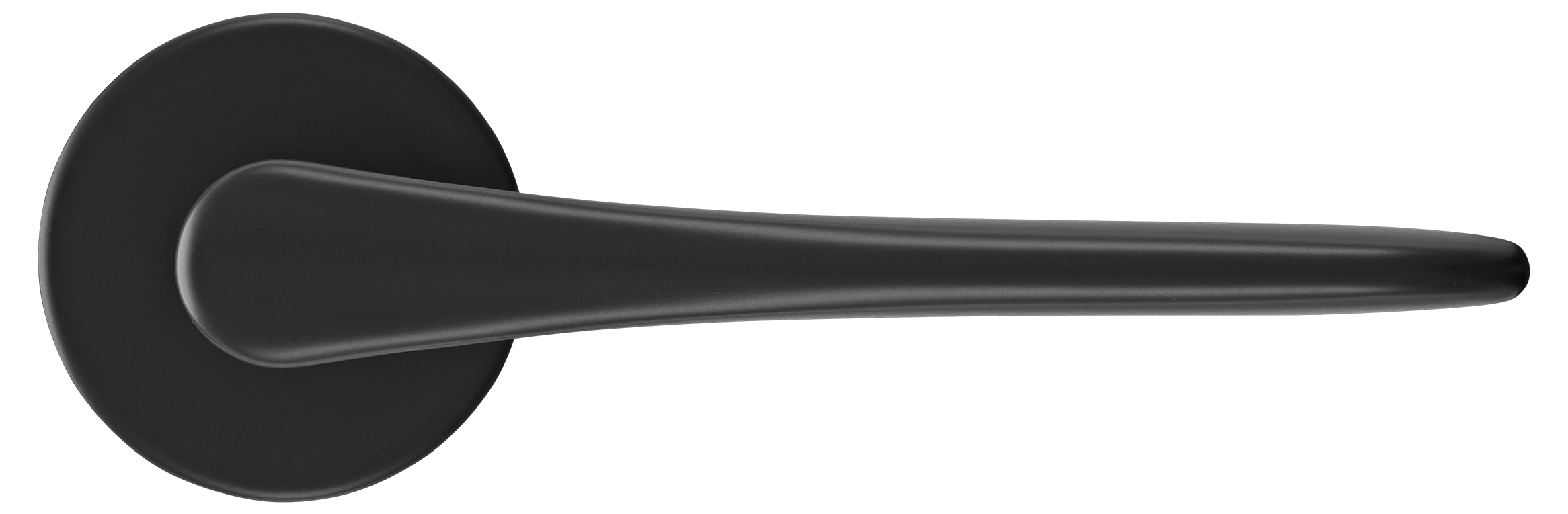 Ручка дверная AULA R5 NERO-ST на круглой розетке 7мм, цвет -  черный soft-touch фото купить в Казани