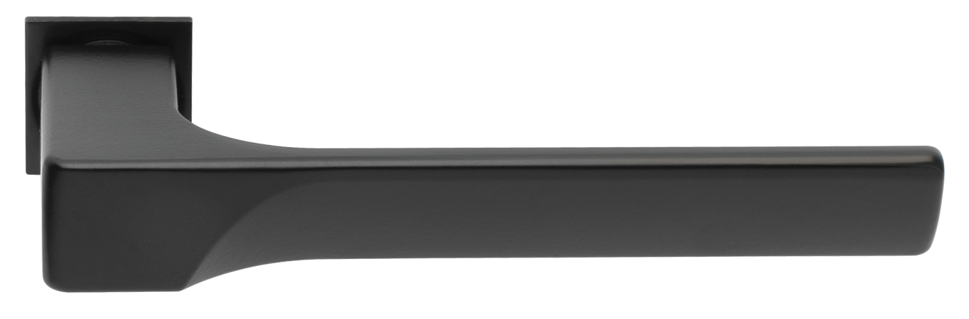 Ручка дверная FIORD-SM NERO-ST, с невидимой квадратной розеткой, цвет - черный soft-touch фото купить Казань