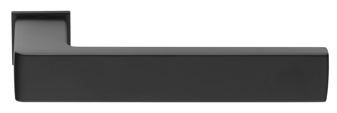 Ручка дверная HORIZONT-SM NERO-ST с невидимой квадратной розеткой, цвет - черный soft-touch фото купить Казань