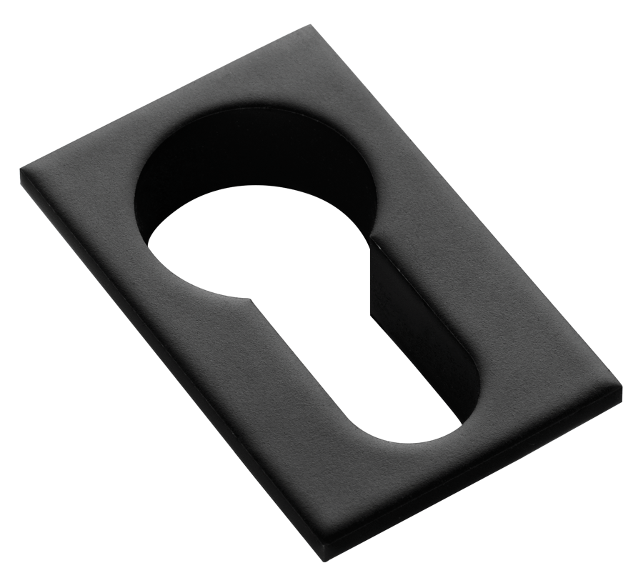 Накладка на евроцилиндр LUX-KH-SM NERO-ST квадратная невидимая, цвет - черный soft-touch фото купить Казань