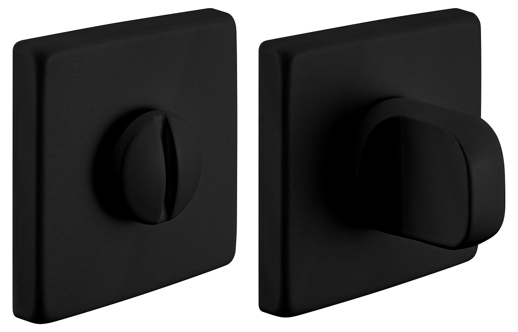 Завертка дверная LUX-WC-S5 NERO-ST, цвет - черный soft-touch фото купить Казань