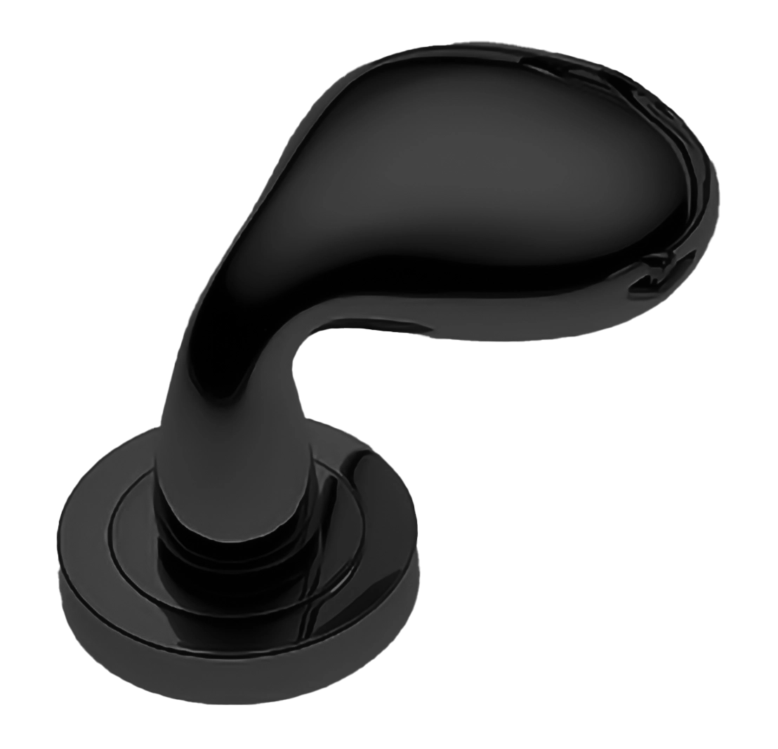 Ручка дверная SIENA-2 R2 NERO раздельная на круглой розетке, цвет - черный фото 1 Ручка дверная SIENA-2 R2 NERO раздельная на круглой розетке, цвет - черный фото купить Казань