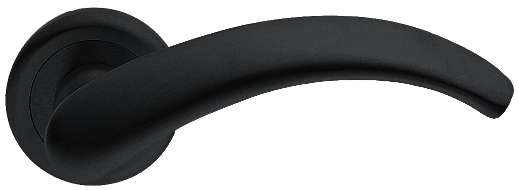 Ручка дверная ARCH R4 NERO раздельная на круглой розетке, цвет - черный фото купить Казань