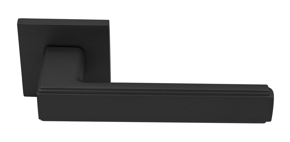 Ручка дверная MH-64-S6 BL STEPS на квадратной розетке 6 мм, цвет черный фото 1 Ручка дверная MH-64-S6 BL STEPS на квадратной розетке 6 мм, цвет черный фото купить Казань