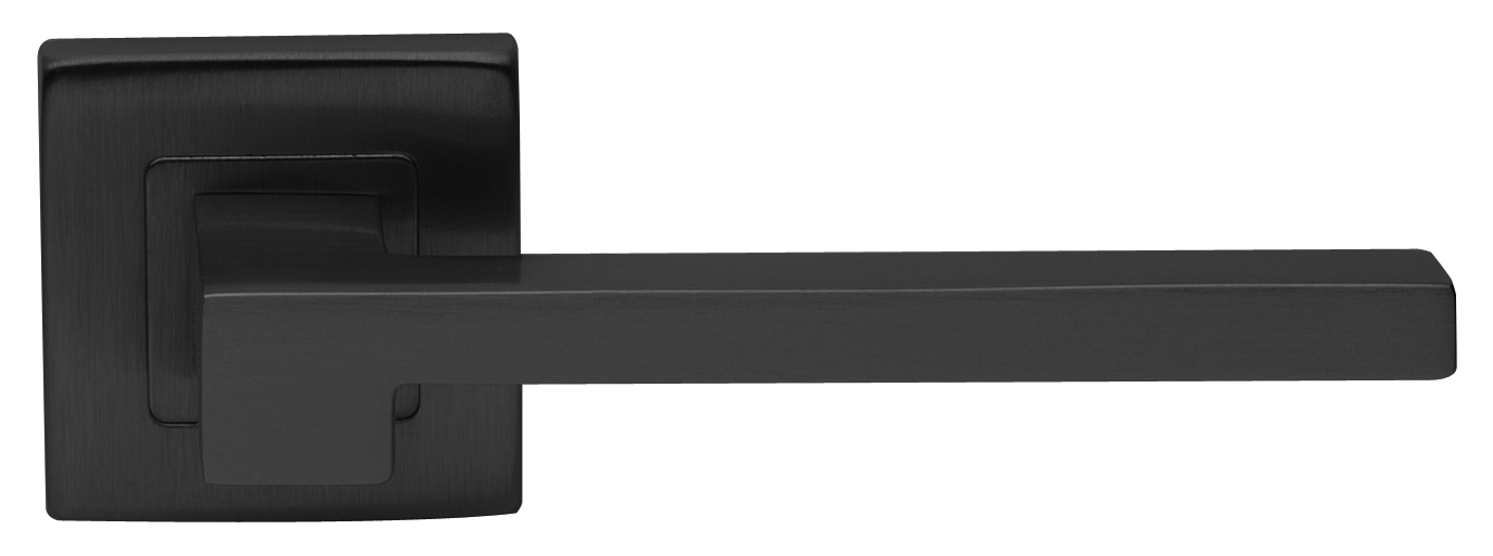 Ручка дверная STONE S3 NERO раздельная на квадратной розетке, цвет черный, латунь фото купить в Казани