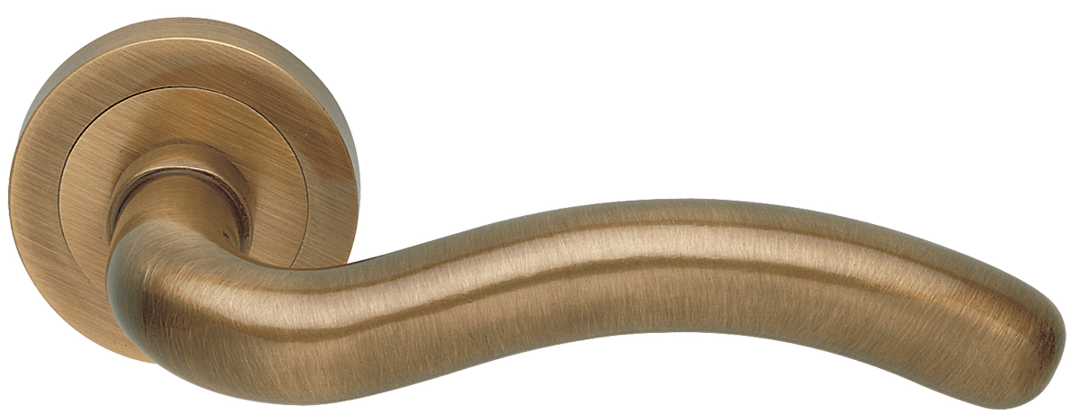 Ручка дверная SNAKE R2 BGO раздельная на круглой розетке, цвет - матовая бронза фото купить в Казани