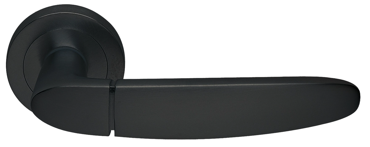 Ручка дверная SAIL R2 NERO раздельная на круглой розетке, цвет - черный фото купить в Казани