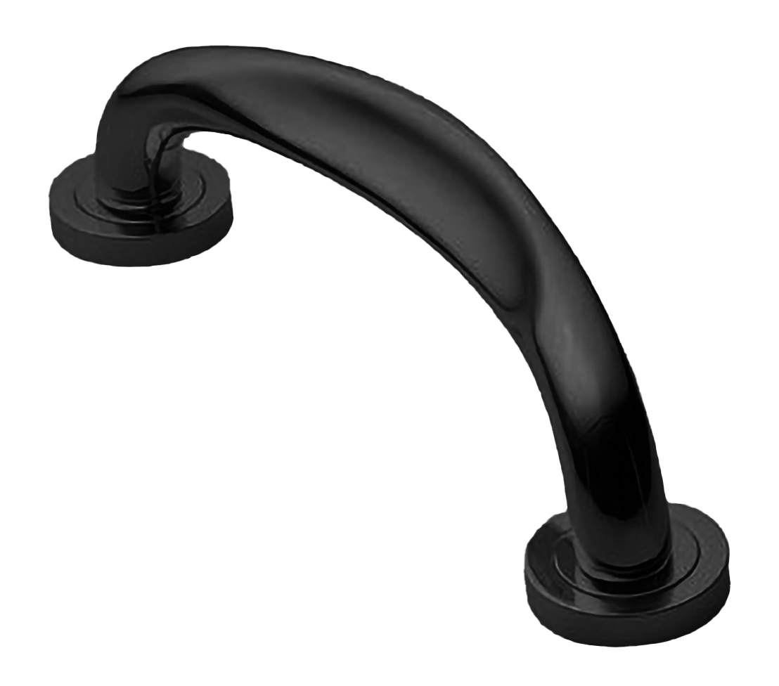 Ручка-скоба дверная RAFT PH NERO на круглой розетке, цвет черный, латунь фото купить в Казани