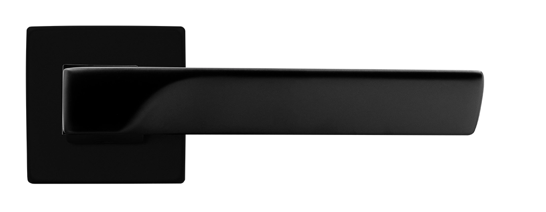 Ручка дверная FIORD S5 NERO-ST на квадратной розетке цвет черный soft-touch, ЦАМ фото купить в Казани