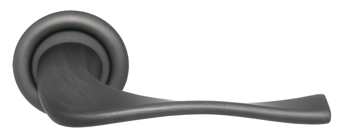 Ручка дверная SKYSCRAPER R7 SST на круглой розетке, цвет Летняя гроза/Summer Storm фото фурнитура Казань