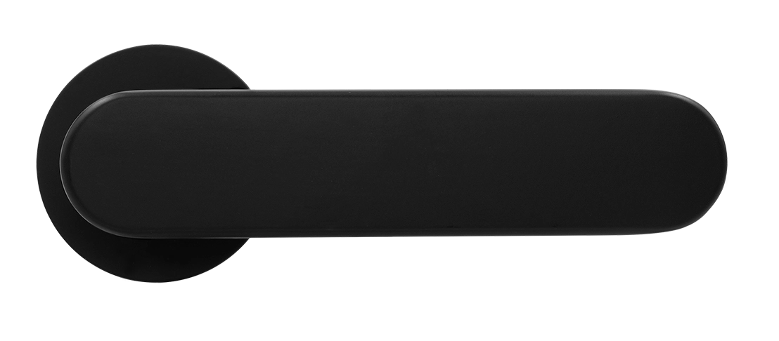 Ручка дверная MH-65-R6 R6 SEMPIONE BL на круглой розетке, цвет черный фото купить в Казани