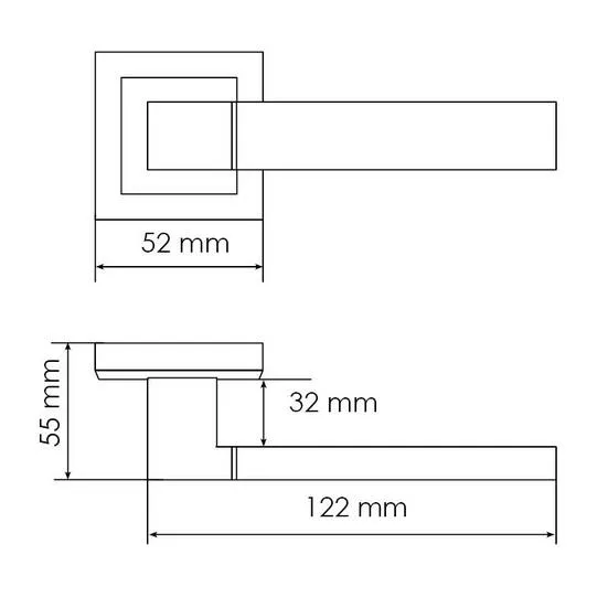 Комплект дверных ручек MH-28 BL-S + защёлка бесшумная 1895P BL + петли врезные универсальные MSN 100X70X2.5-4BB BL (2шт), цвет черный фото купить в Казани