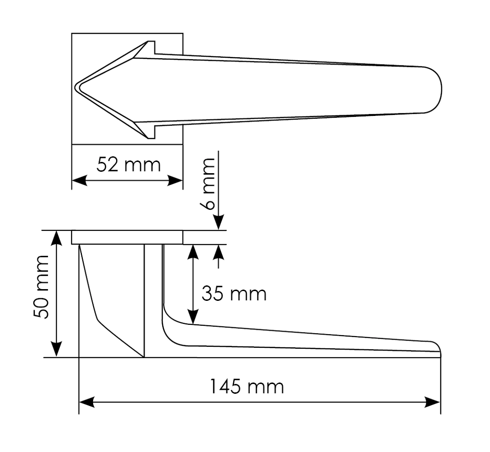 Комплект дверных ручек MH-55-S6 BL + защёлка бесшумная M1895 BL + петли врезные универсальные MSN 100X70X2.5-4BB BL (2шт), цвет черный фото купить в Казани
