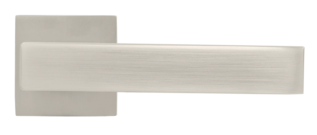 Ручка дверная LOT MH-56-S6 MSN раздельная на квадратной розетке 6 мм, цвет матовый сатинированный никель, ЦАМ фото купить в Казани