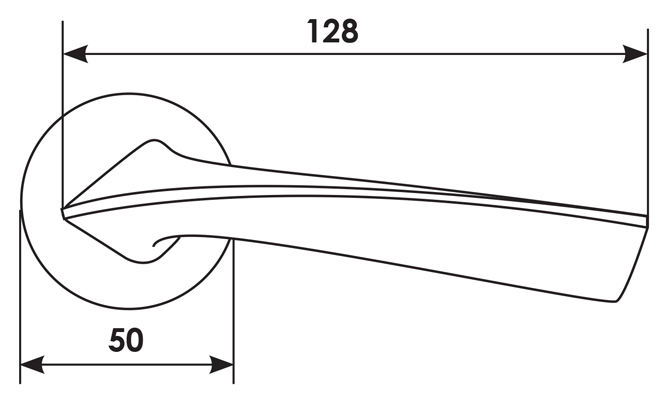 Ручка дверная COMETA R5 NIS раздельная на круглой розетке, цвет - матовый никель, ЦАМ фото купить в Казани