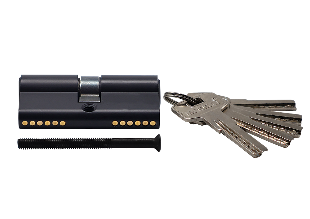 Ключевой цилиндр высокой секретности HS 60C BL (60мм), цвет - черный фото купить в Казани