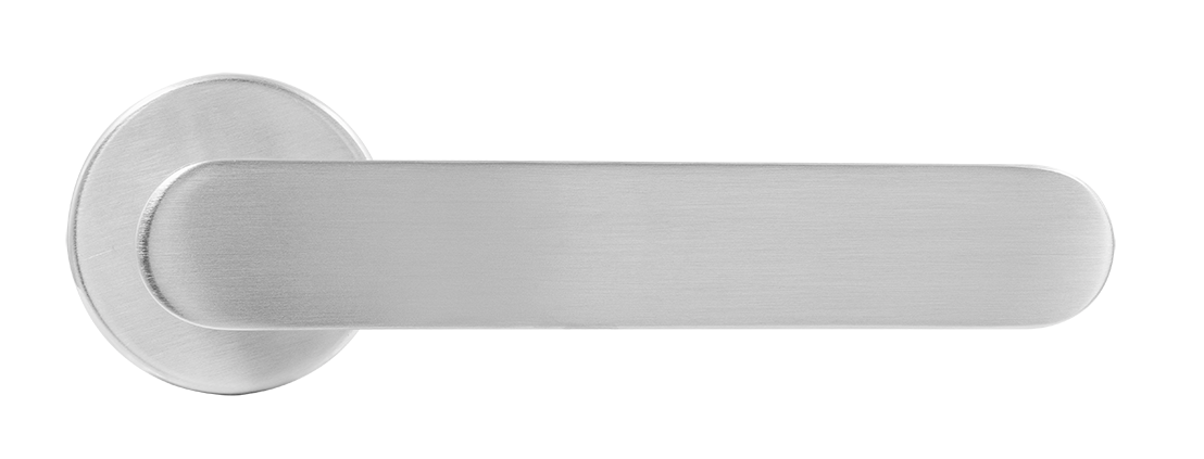 Ручка дверная LE BOAT R5 CSA раздельная на круглой розетке, цвет матовое матовый хром, латунь фото купить в Казани