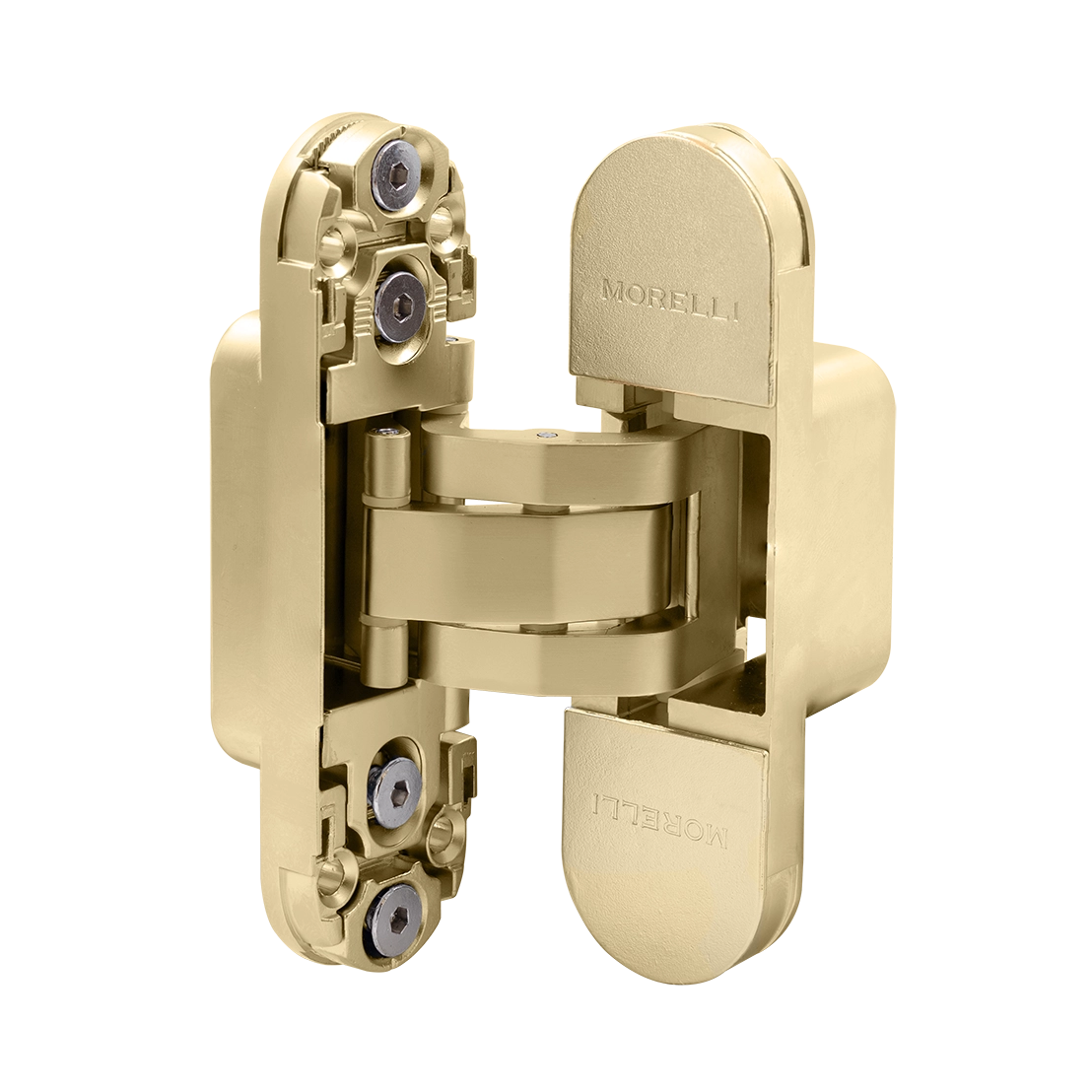 Петля скрытая HH-24 MSG врезная с 3D-регулировкой вес полотна до 40 кг, цвет матовое сатинированное золото фото купить в Казани