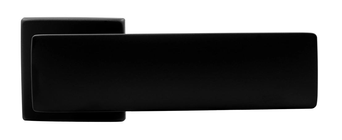 Ручка дверная SPACE S5 NERO-ST на квадратной розетке, цвет черный soft-touch, ЦАМ фото купить в Казани