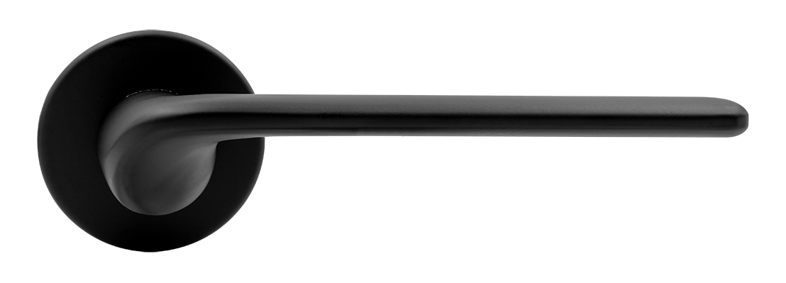 Ручка дверная TOMORROW R5 NERO-ST на круглой розетке, цвет черный soft-touch, ЦАМ фото купить в Казани