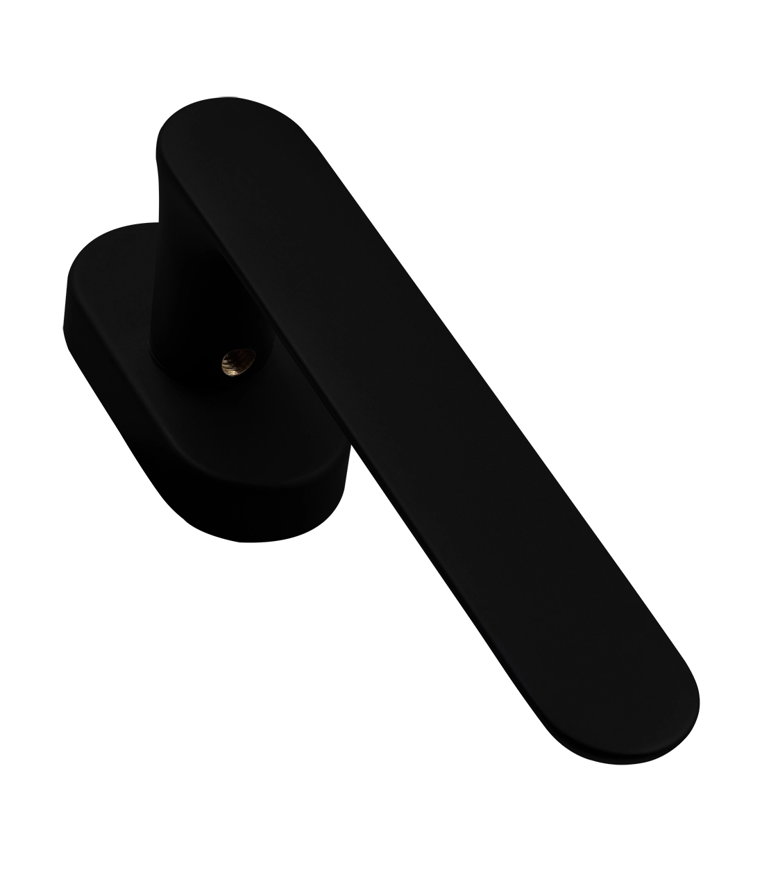 Ручка оконная LE BOAT W1 NERO-ST на прямоугольной розетке, цвет черный soft-touch, латунь фото фурнитура Казань
