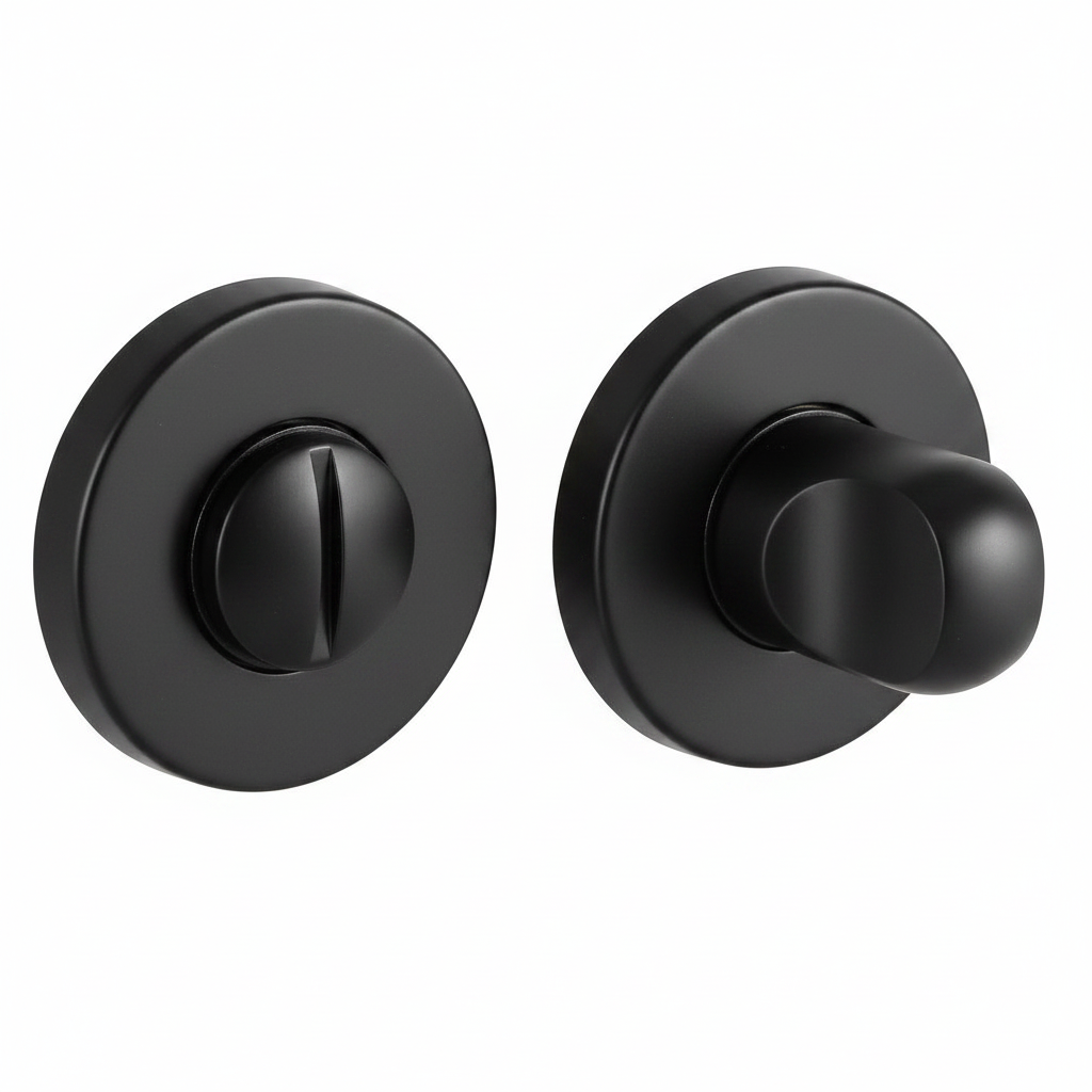 Завертка сантехническая LUX-WC-R3-E NERO-ST на круглой розетке цвет черный soft-touch, ЦАМ фото купить Казань