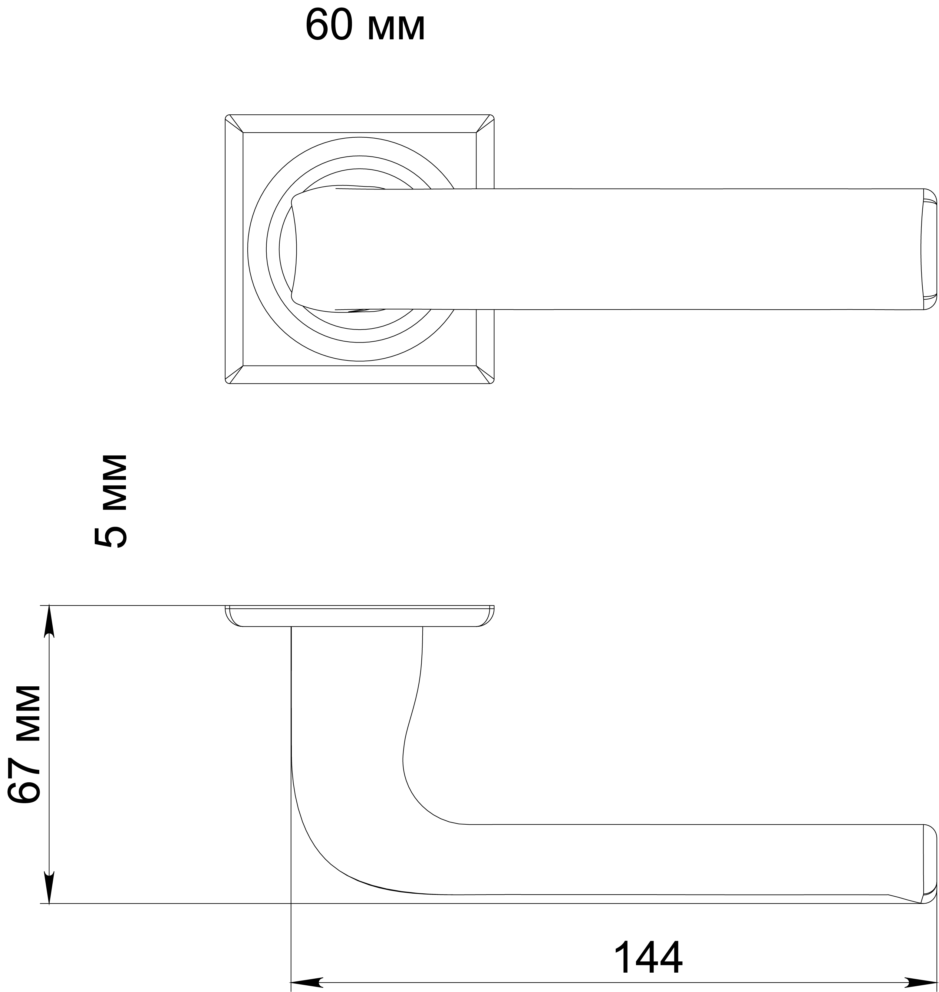 Ручка дверная THE BUS STATION S7 WF на квадратной розетке, цвет Зимняя стужа/Winter Frost фото фурнитура Казань