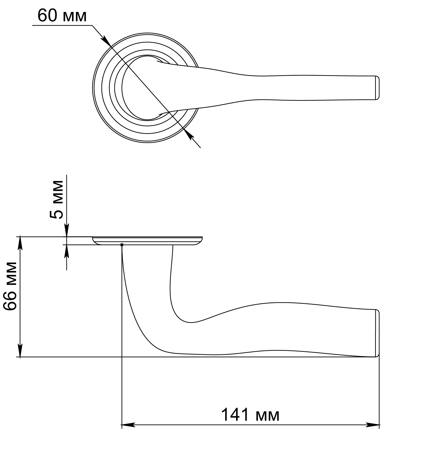 Ручка дверная LVB R7 SSW на круглой розетке, цвет Стокгольмский снегопад/Stockholm Snowfall фото фурнитура Казань