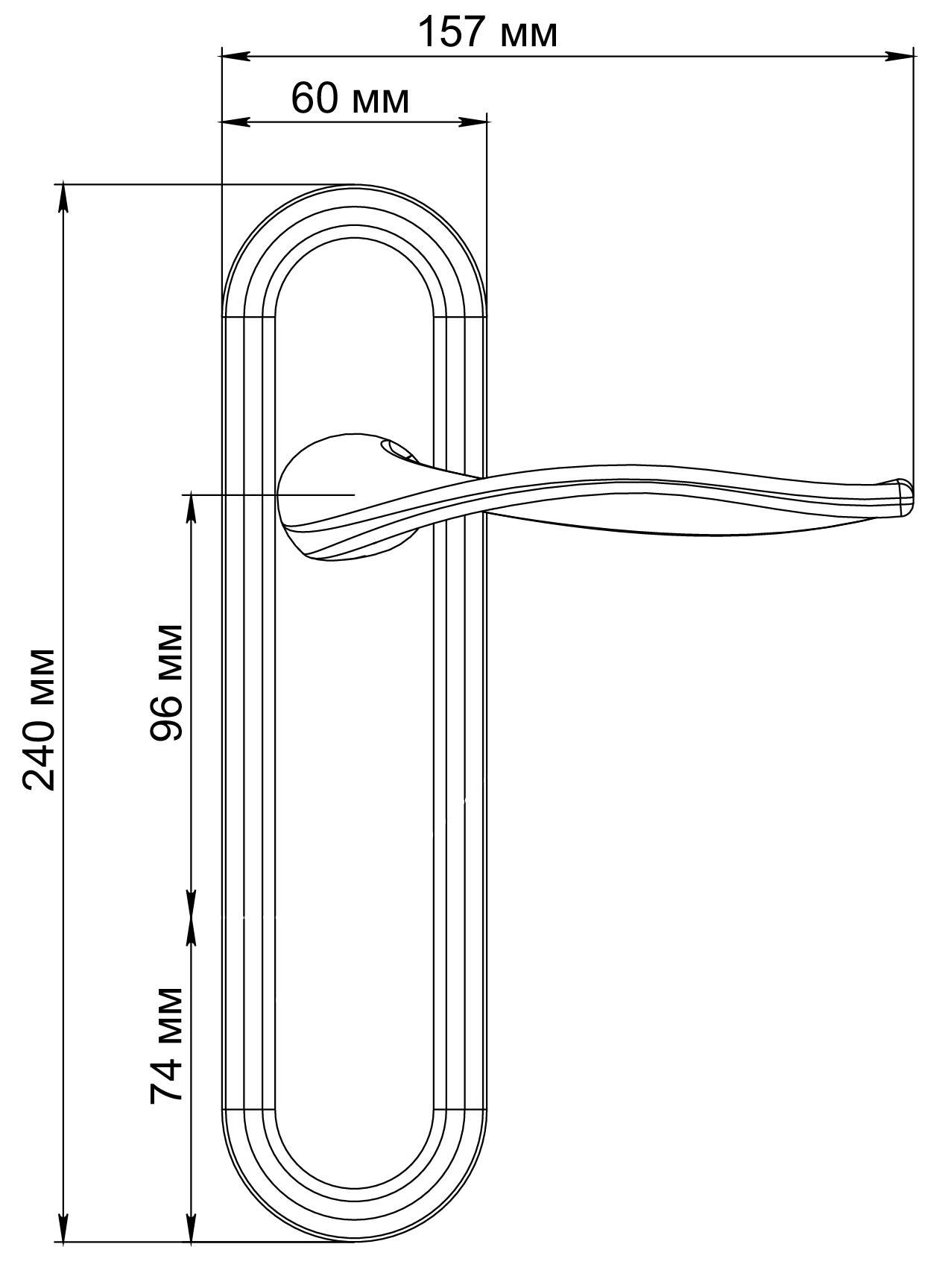 Ручка дверная SKYSCRAPER PLR WF на планке, цвет Зимняя стужа/Winter Frost фото фурнитура Казань