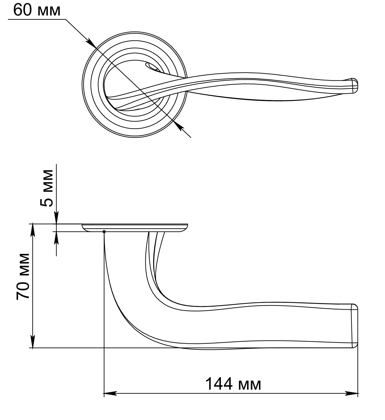 Ручка дверная SKYSCRAPER R7 WF на круглой розетке, цвет Зимняя стужа/Winter Frost фото фурнитура Казань