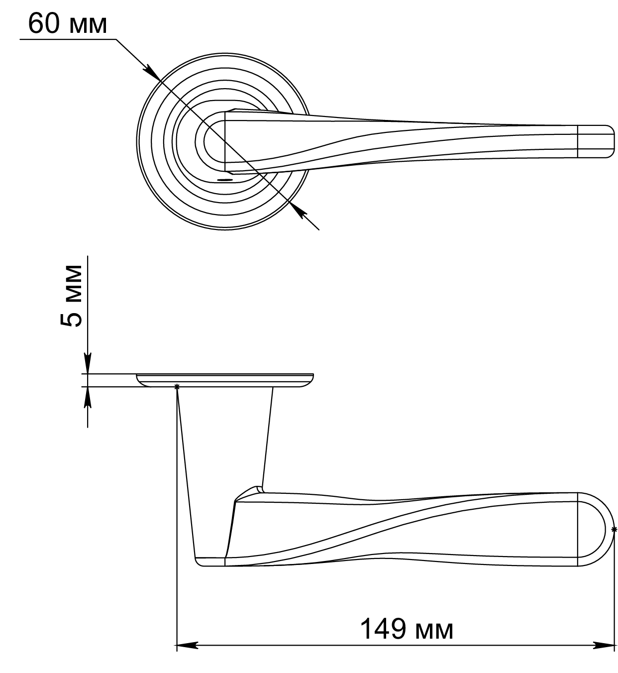 Ручка дверная THE OLYMPICS R7 AH на круглой розетке, цвет Осенний мёд/Autumn Honey фото фурнитура Казань