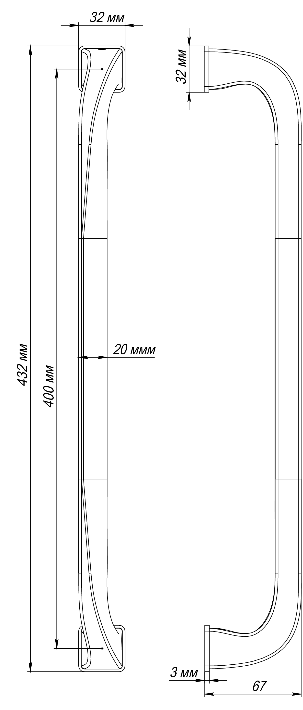 Ручка-скоба WD CONCERT HALL PH SSW, цвет Стокгольмский снегопад/Stockholm Snowfall фото купить в Казани