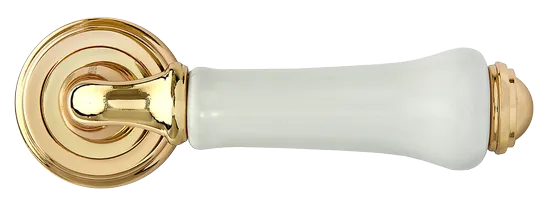UMBERTO, ручка дверная MH-41-CLASSIC PG/W, цвет - золото/белый фото купить в Казани