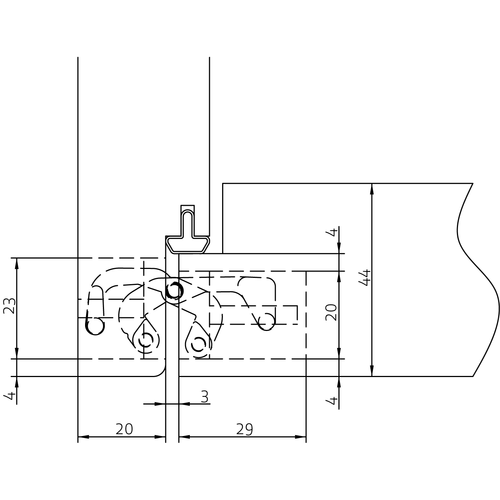 HH-19 B, скрытая петля, цвет - черный фото фурнитура Казань