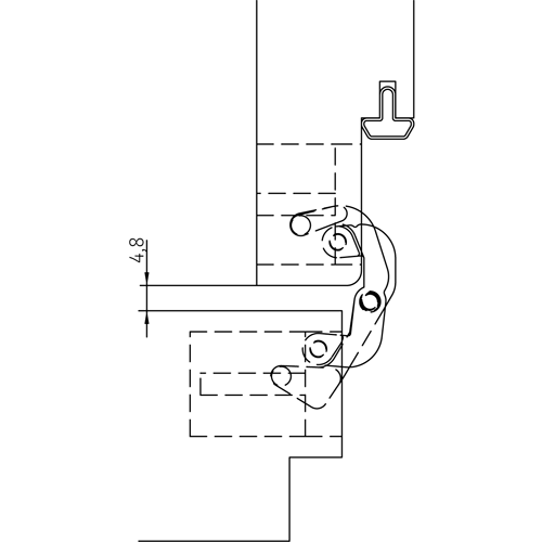 HH-19 B, скрытая петля, цвет - черный фото дверная фурнитура Казань