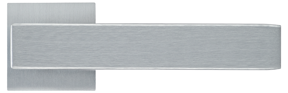 LOT ручка дверная  на квадратной розетке 6 мм, MH-56-S6 SSC, цвет - супер матовый хром фото купить в Казани