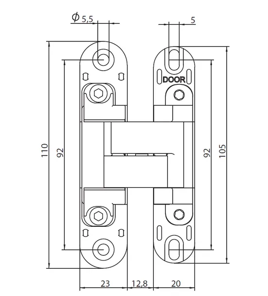 HH-19 SC, скрытая петля, цвет - мат.хром фото купить в Казани