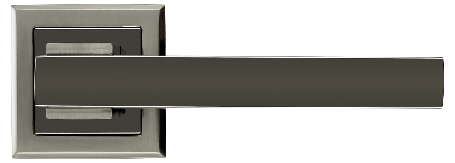 PIQUADRO, ручка дверная MH-37 SN/BN-S, на квадратной накладке, цвет - бел. никель/черн. никель фото купить в Казани