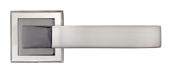 FUKOKU, ручка дверная MH-28 SN/BN-S, на квадратной накладке, цвет - бел. никель/черн. никель фото купить в Казани