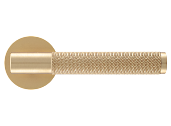 Ручка дверная "AZRIELI" на круглой розетке 6 мм, MH-57-R6T MSG, цвет - мат. сатинированное золото фото купить в Казани