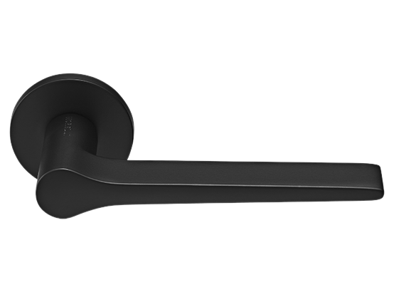 LAND ручка дверная  на круглой розетке 6 мм, MH-60-R6 BL, цвет - чёрный фото купить Казань
