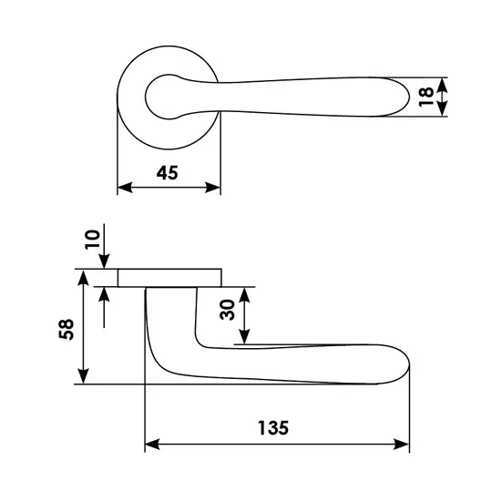 RUBINO R3-E OBR, ручка дверная, цвет - кофе фото купить в Казани